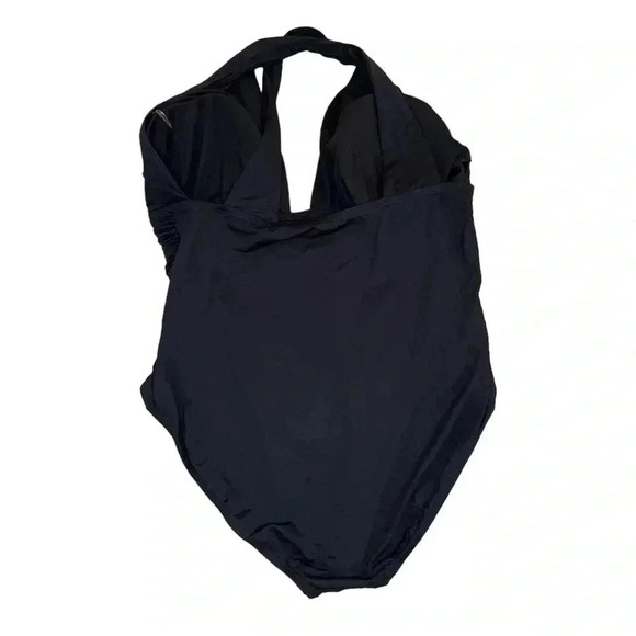 Michael-Michael Kors Black Keyhole One-Piece Swimsuit sz 22 W - Picture 2 of 14